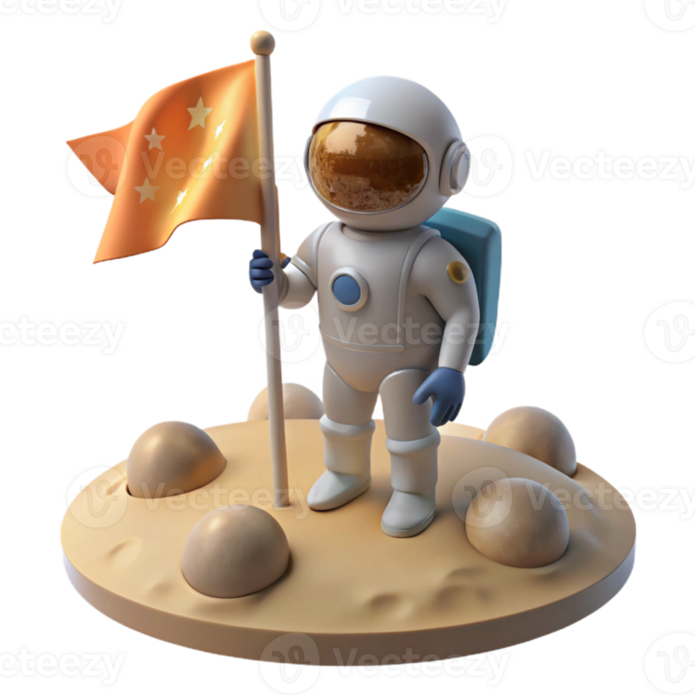 beautiful traditional extraordinary creative A lone astronaut plants a flag on a barren, alien planet, illuminated by the harsh light of a nearby star.... png