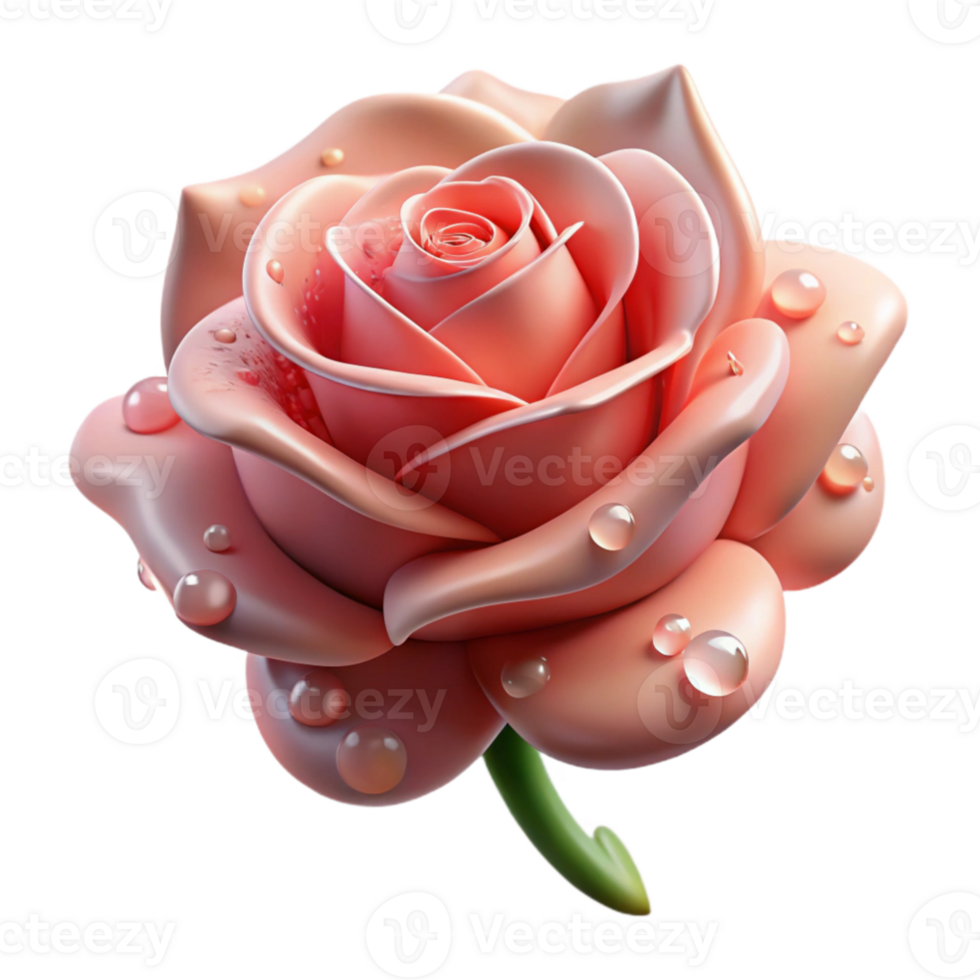 impressive minimalist vibrant modern A single rose covered in raindrops, soft light, romantic mood, photorealistic style exclusive high resolution png