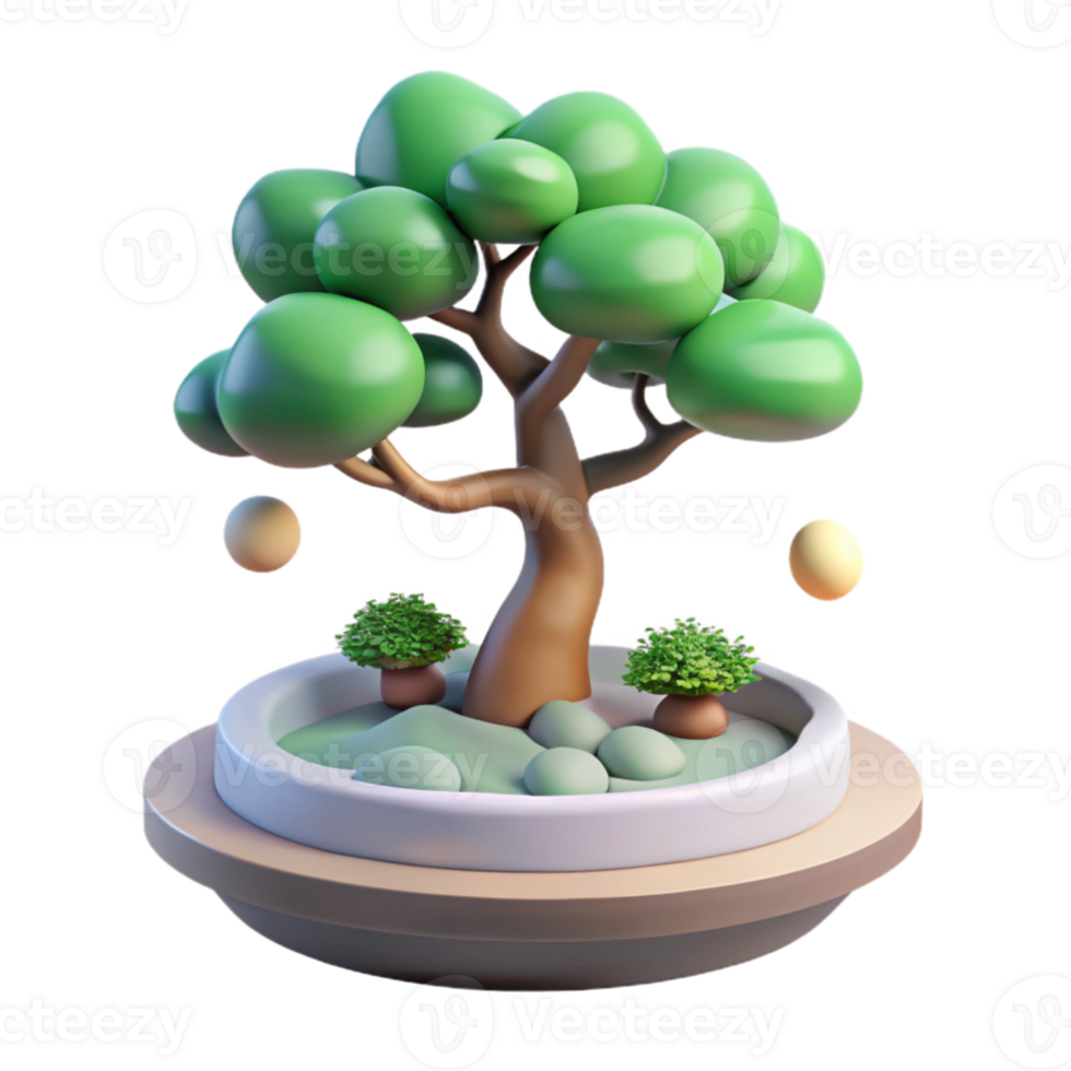 serene traditional beautiful artistic A bonsai tree in a minimalist Zen garden, soft light, serene atmosphere, Japanese art style authentic high quality png