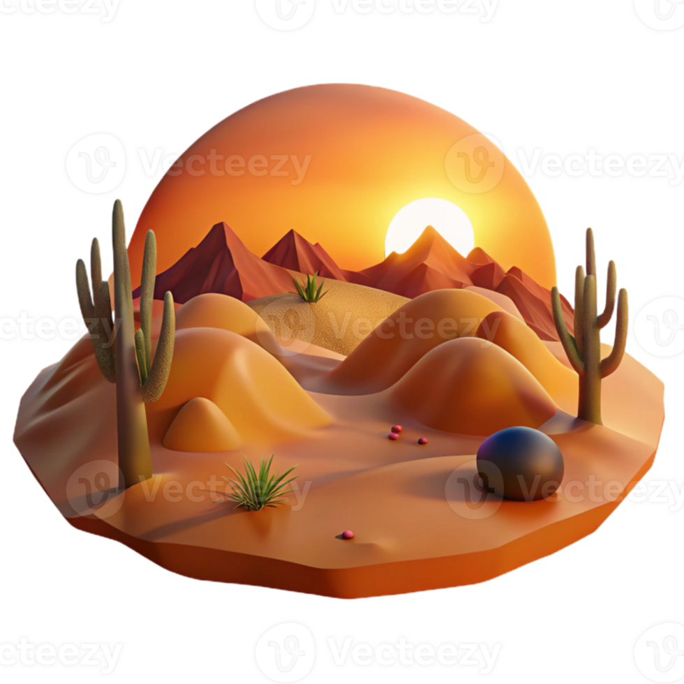 wonderful artistic stunning minimalist A desert landscape at sunset, warm orange light, desolate atmosphere, landscape photography style professional genuine png