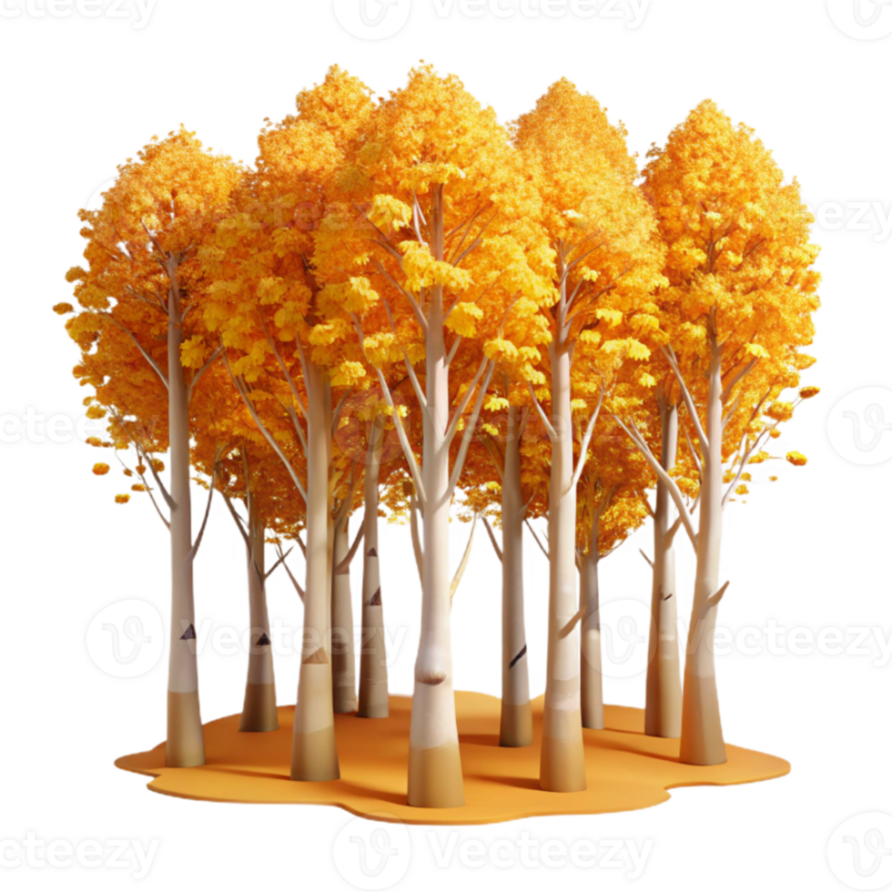 impressive artistic elegant creative A grove of aspen trees in autumn, golden leaves, warm sunlight, landscape photography style authentic 4K png
