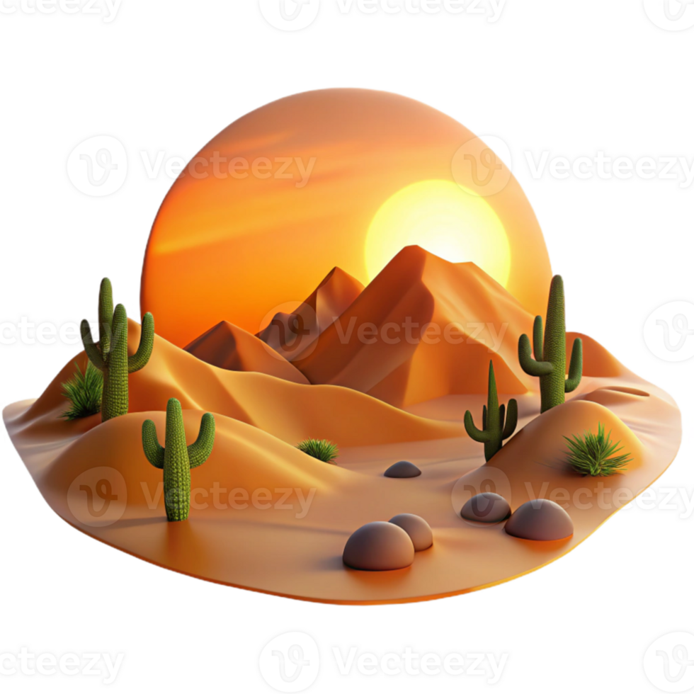 stunning traditional dramatic abstract A desert landscape at sunset, warm orange light, desolate atmosphere, landscape photography style original exclusive png