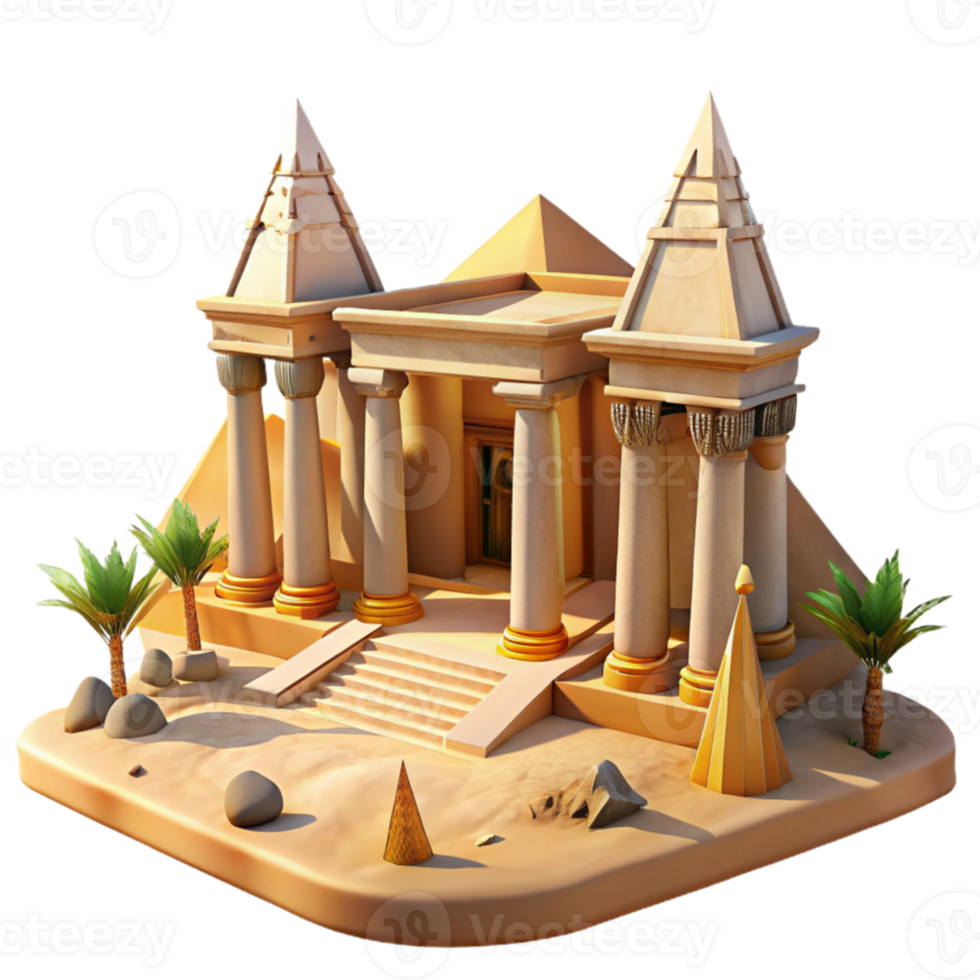 extraordinary classic beautiful creative An ancient Egyptian temple, hieroglyphs and towering statues, bright desert sunlight, historical, digital painting, high resolution exclusive png