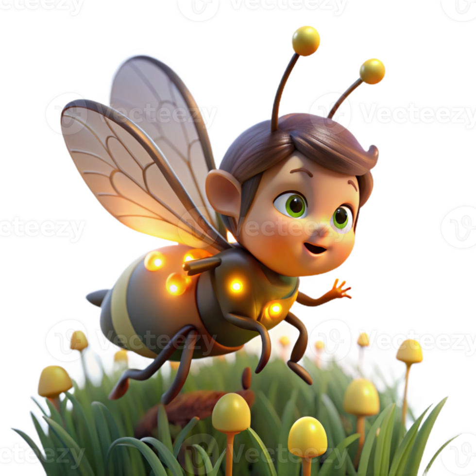 beautiful modern wonderful rustic A tiny, mischievous pixie riding a giant bumblebee through a field of glowing fireflies at twilight, soft, painterly style, warm color palette high resolution premium png