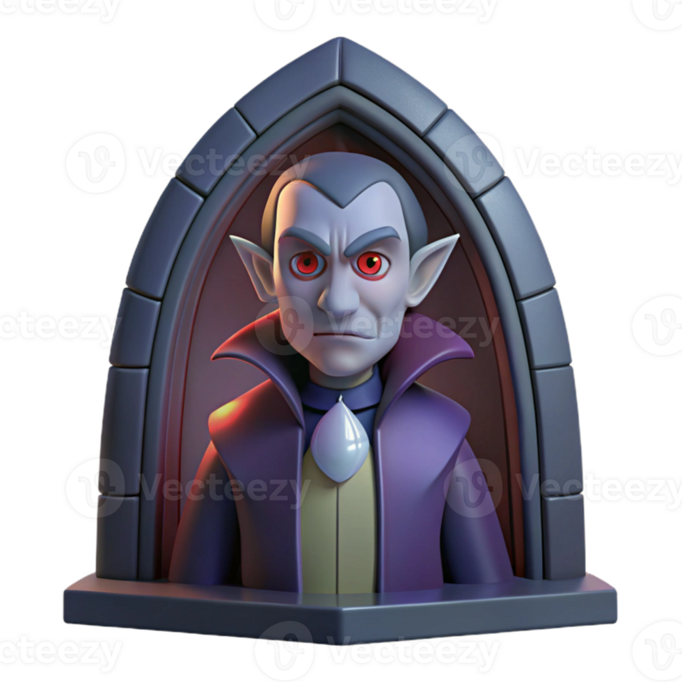 serene abstract vibrant vintage A dark, brooding vampire lord standing in a gothic castle window, moonlight illuminating his pale face, dark fantasy style exclusive premium png