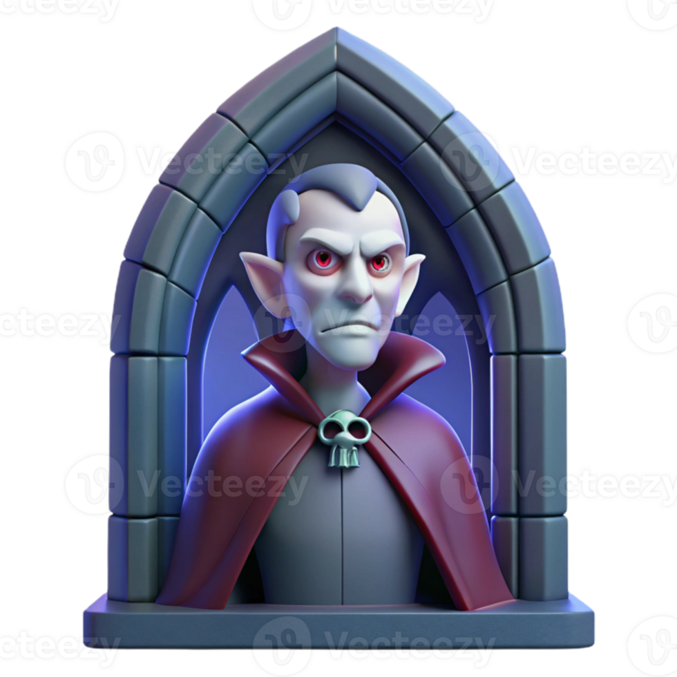 magnificent vintage dramatic contemporary A dark, brooding vampire lord standing in a gothic castle window, moonlight illuminating his pale face, dark fantasy style authentic premium png