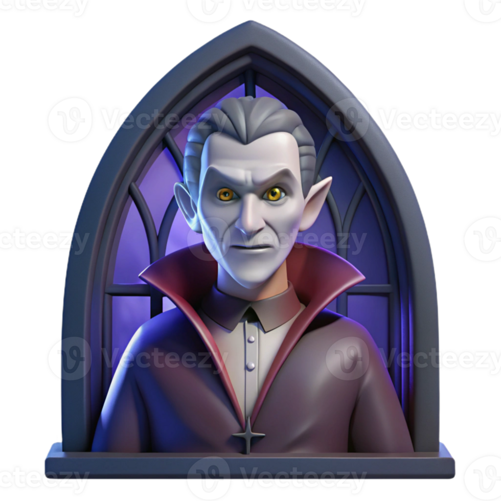 extraordinary minimalist impressive traditional A dark, brooding vampire lord standing in a gothic castle window, moonlight illuminating his pale face, dark fantasy style detailed genuine png