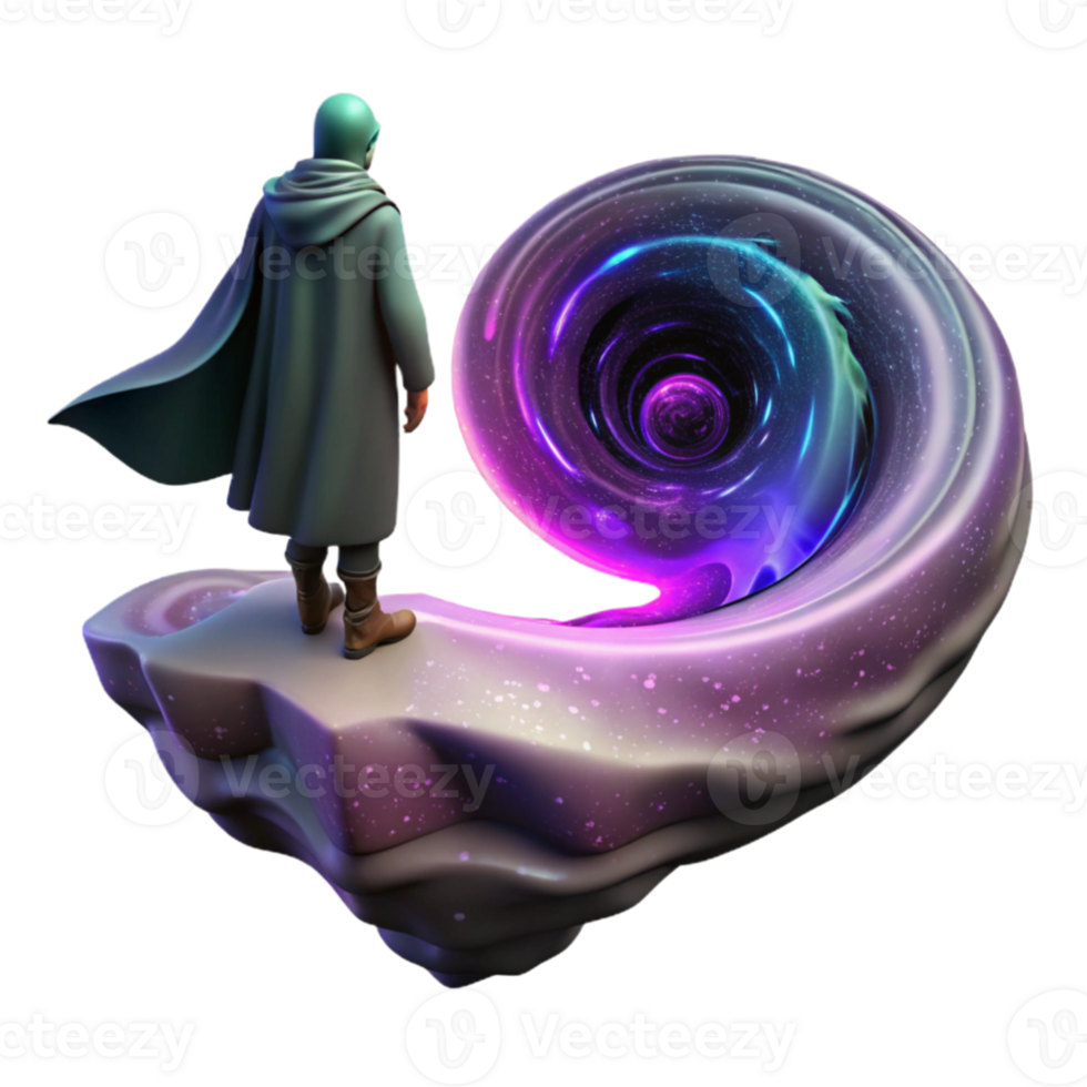 extraordinary creative stunning classic A lone, cloaked figure standing on a precipice overlooking a swirling vortex of iridescent nebulae, dramatic chiaroscuro lighting, Greg Rutkowski style... png