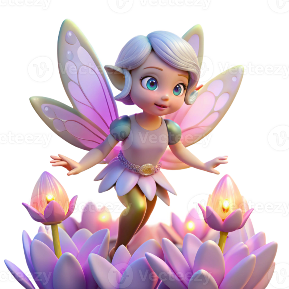 wonderful minimalist elegant artistic A mischievous pixie with iridescent wings hovering over a field of glowing, crystalline flowers, warm, soft lighting, fantasy art style exclusive high resolution png