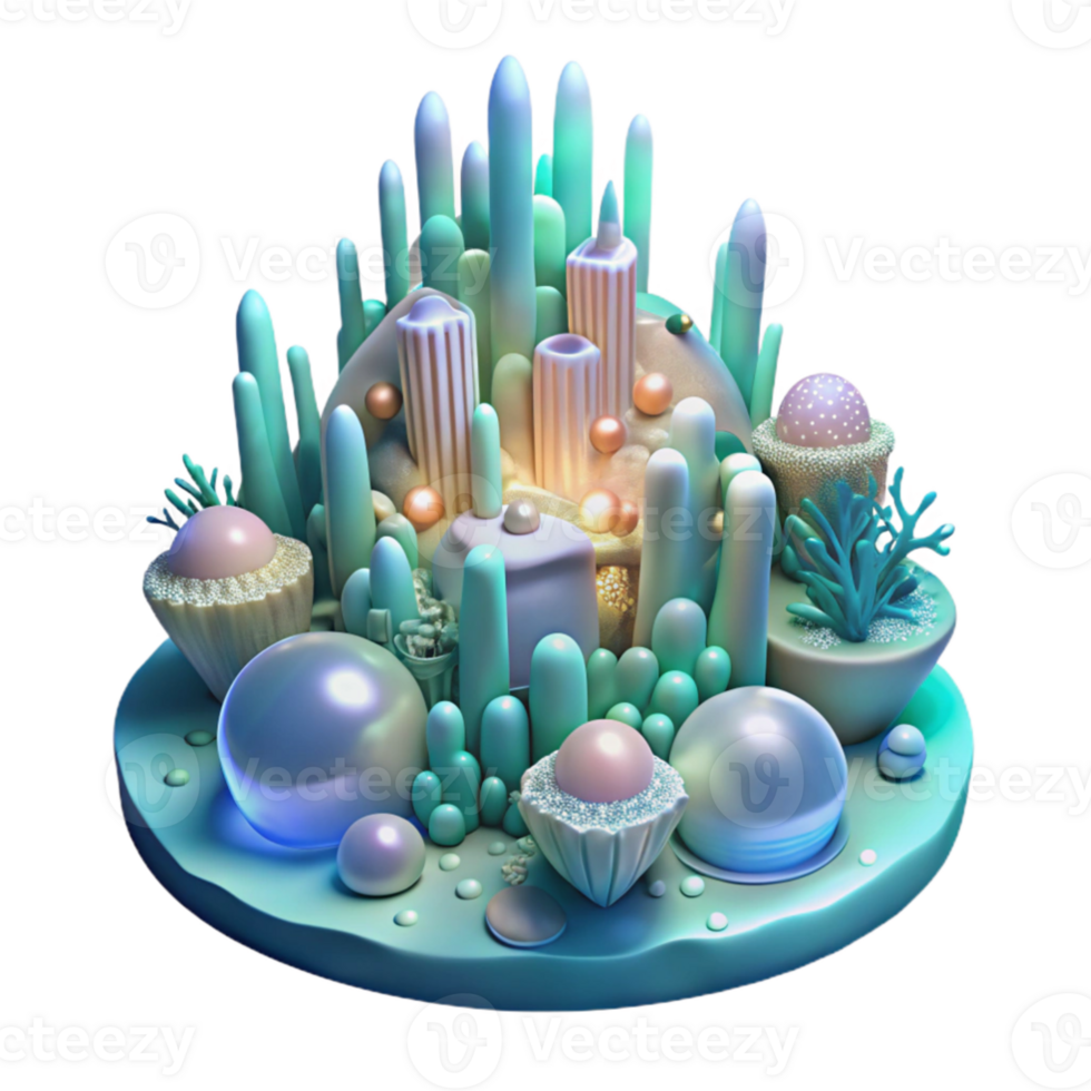 stunning vintage wonderful classic A serene, underwater city built of coral and pearls, illuminated by the bioluminescent flora, soft, ethereal lighting, digital painting style 4K authentic png