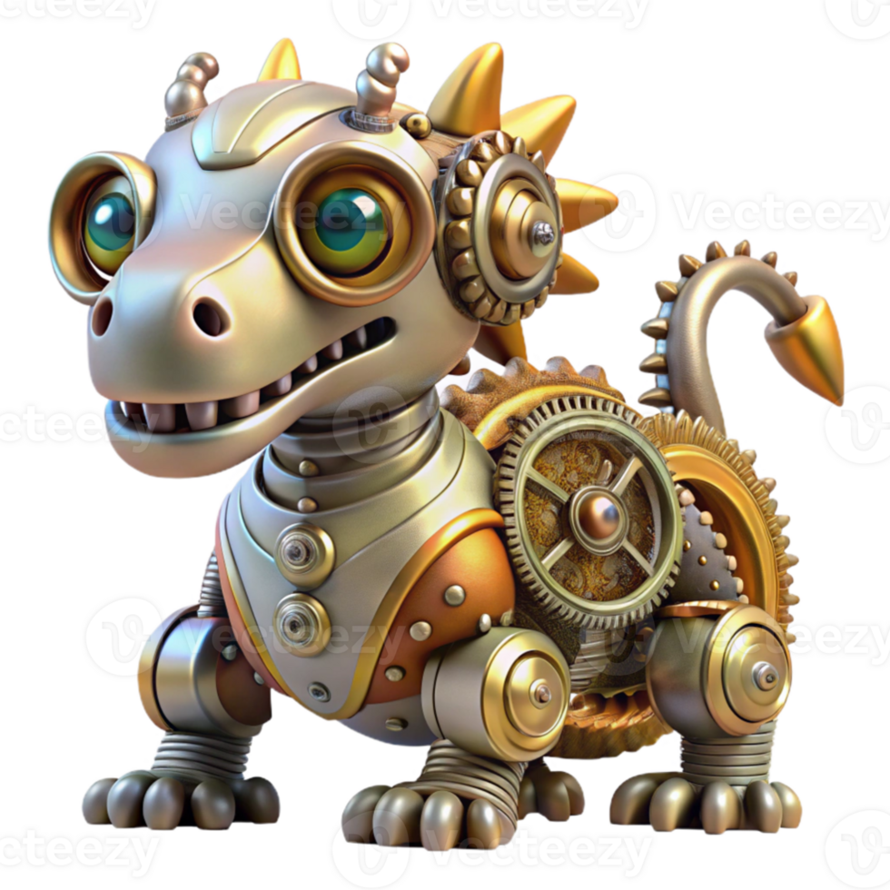 serene rustic wonderful abstract A whimsical, clockwork dragon with gears and cogs visible beneath its metallic skin, warm, steampunk lighting, digital art style high resolution premium png