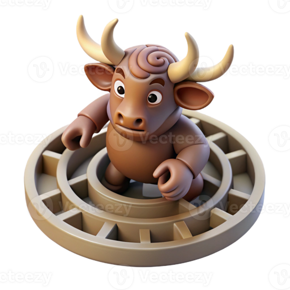 beautiful rustic beautiful artistic A minotaur trapped in the labyrinth, dramatic shadows, ancient Greek pottery style high quality authentic png