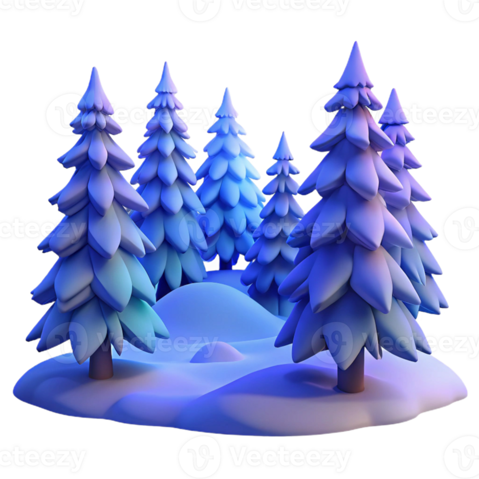 extraordinary modern stunning rustic A snow-covered pine forest at twilight, cool blue tones, soft light, impressionistic style detailed high quality png