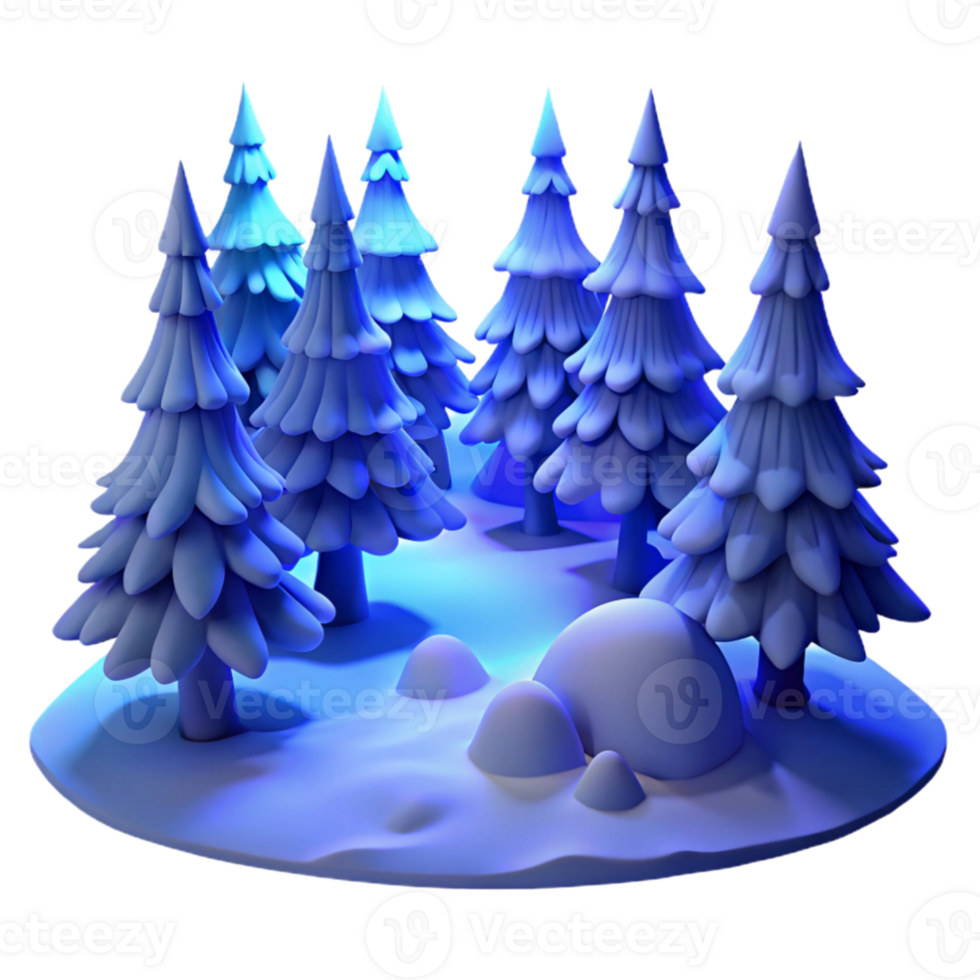 dramatic creative dramatic creative A snow-covered pine forest at twilight, cool blue tones, soft light, impressionistic style high resolution genuine png