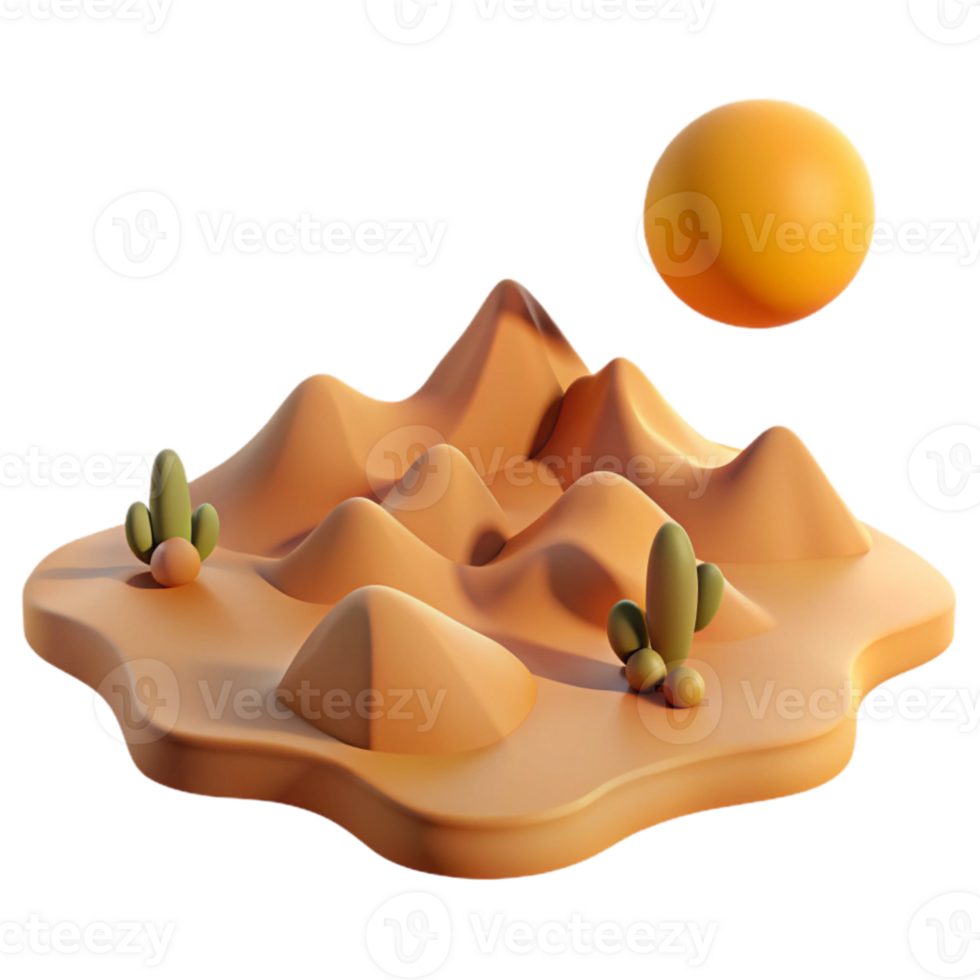 magnificent modern elegant traditional A desert landscape at noon, scorching sun, harsh shadows, minimalist style exclusive original png
