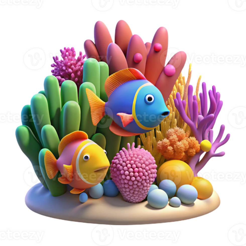 wonderful abstract stunning artistic A coral reef teeming with colorful fish, vibrant colors, underwater photography, crisp focus authentic professional png