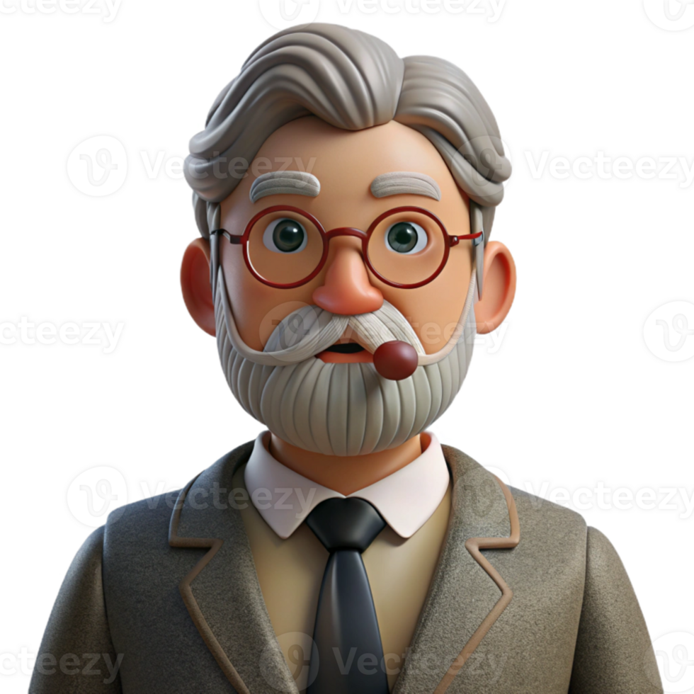 serene rustic vibrant rustic Portrait of a confident, older gentleman with a distinguished grey beard and spectacles, wearing a tweed suit and holding a pipe. Chiaroscuro lighting.... png