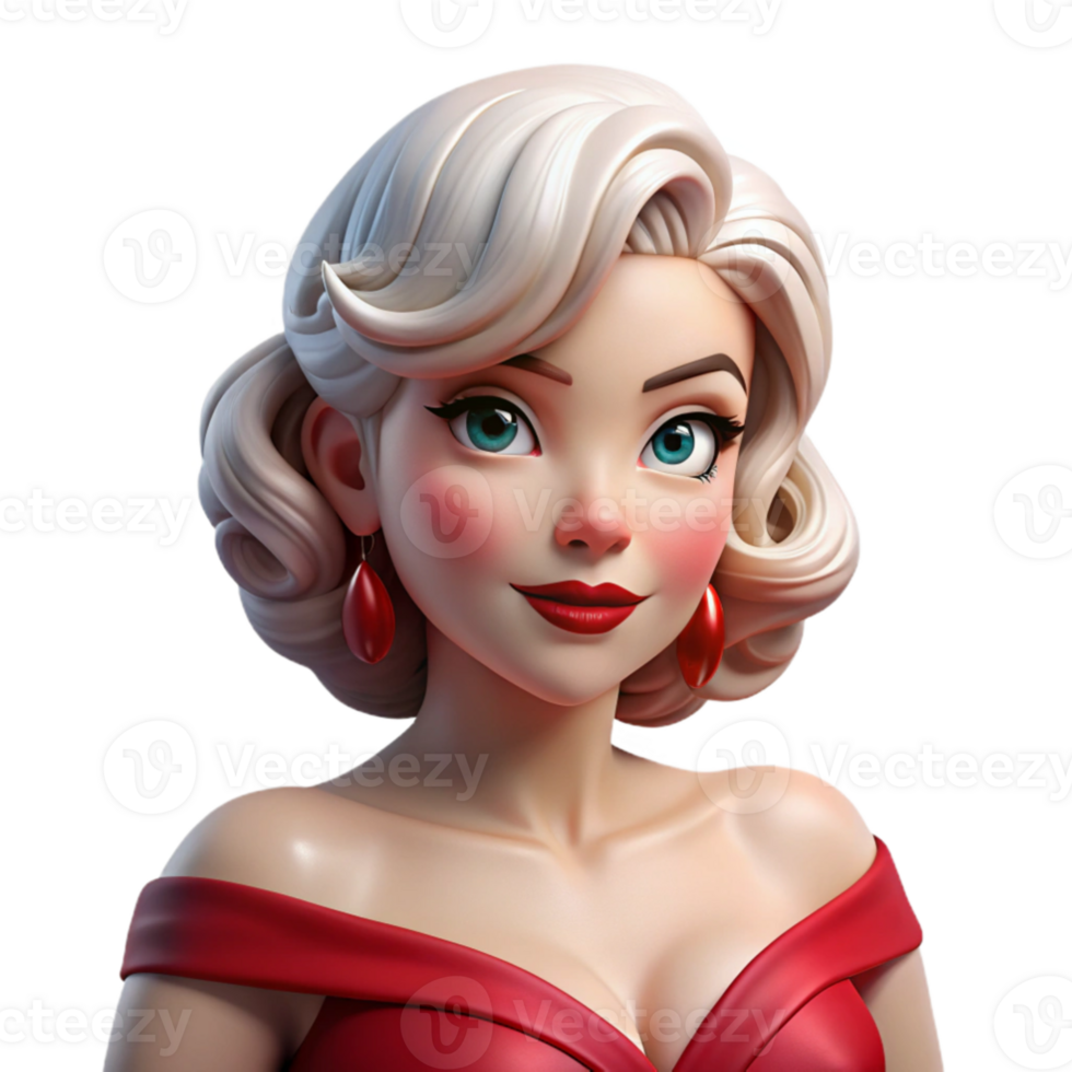 magnificent contemporary serene classic Portrait of a glamorous Hollywood actress with platinum blonde hair and ruby red lipstick, wearing a shimmering evening gown. Classic Hollywood lighting.... png