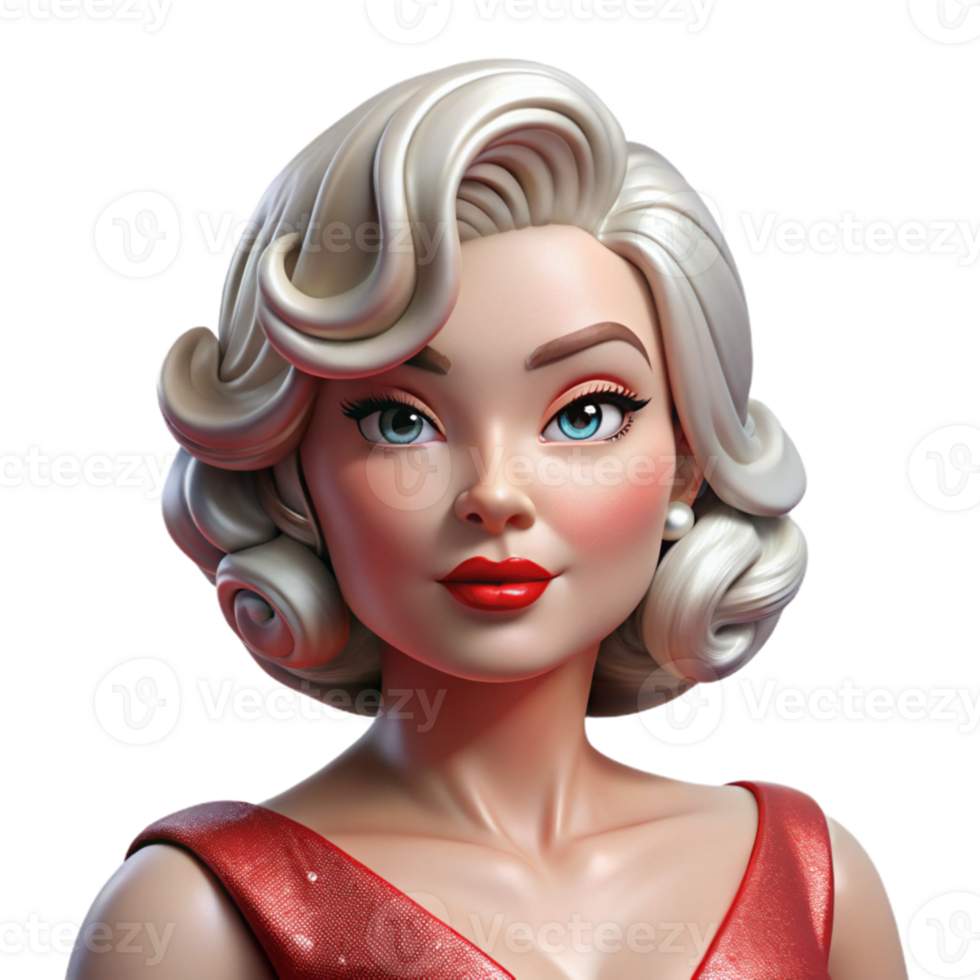 elegant traditional dramatic minimalist Portrait of a glamorous Hollywood actress with platinum blonde hair and ruby red lipstick, wearing a shimmering evening gown. Classic Hollywood lighting.... png