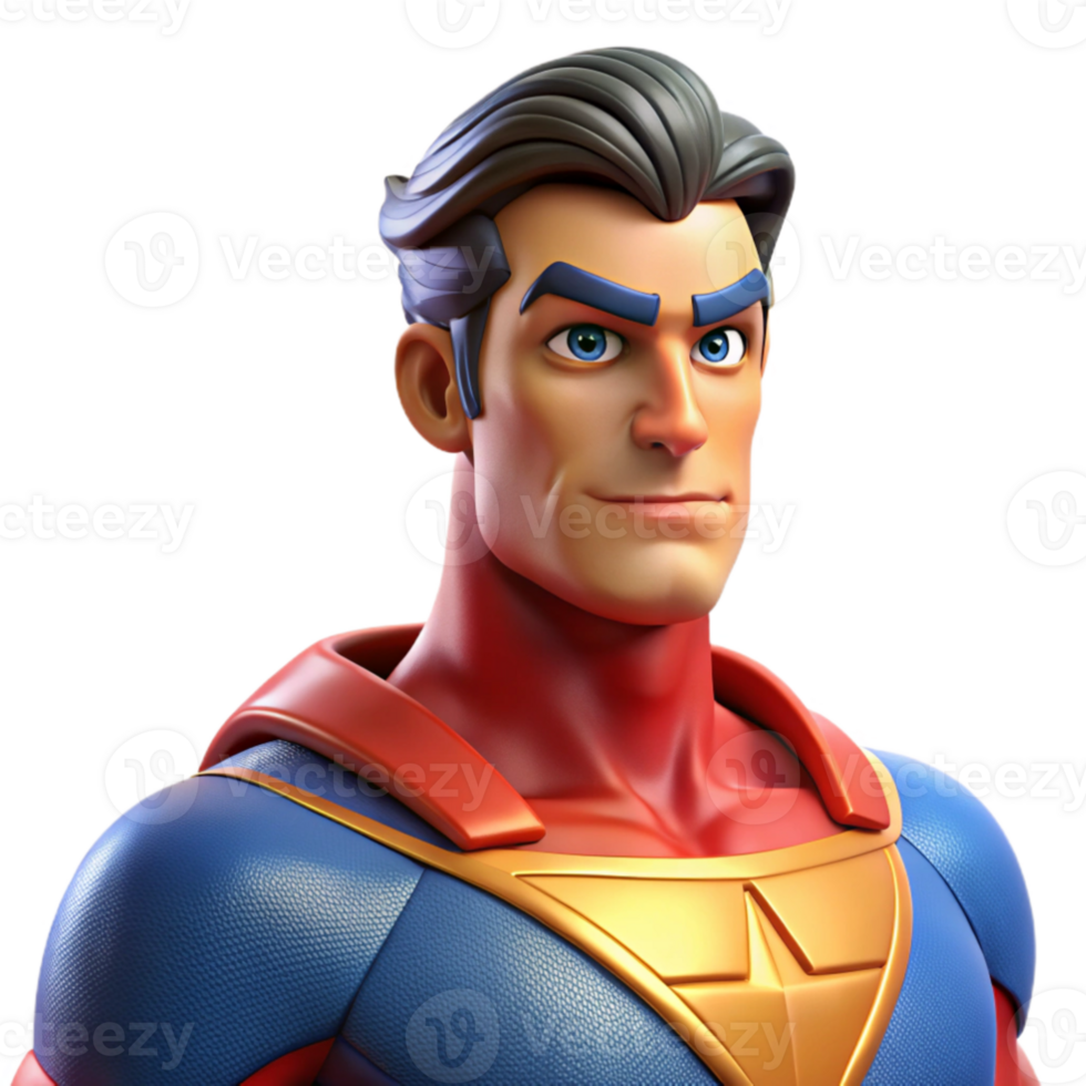 stunning abstract magnificent vintage Portrait of a powerful superhero with a chiseled jawline and determined expression, wearing a vibrant costume. Dramatic, heroic lighting.... png