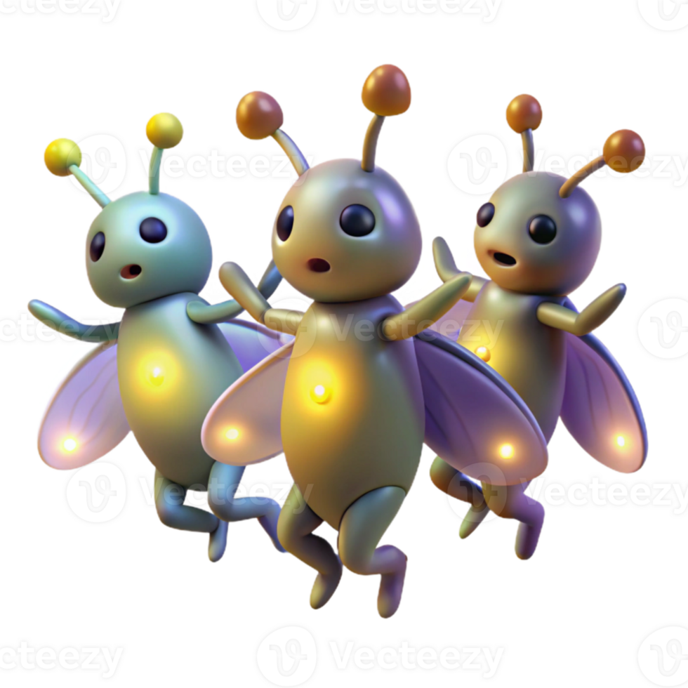 magnificent classic magnificent classic A group of fireflies dancing in the twilight, with soft, glowing bioluminescent light, in a whimsical, fairytale illustration style high resolution premium png