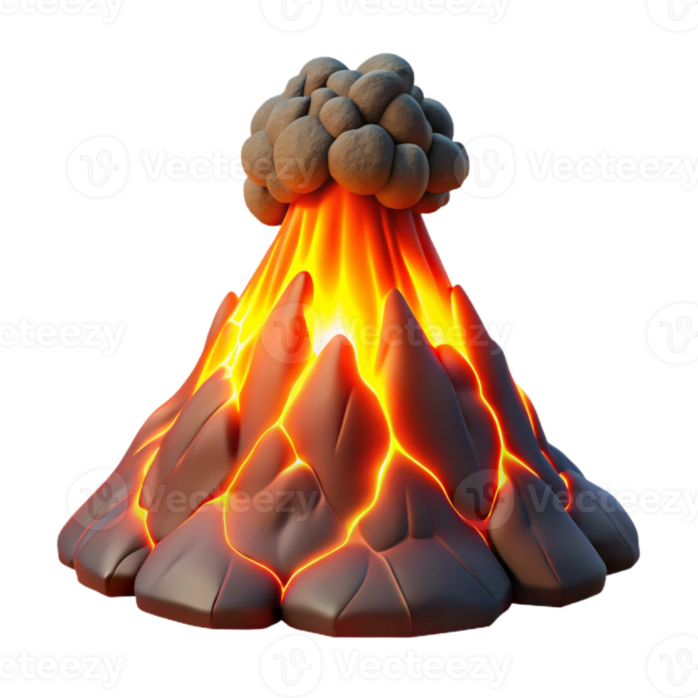 elegant abstract vibrant creative A volcanic eruption spewing molten lava and ash into the night sky, illuminated by the fiery glow of the eruption, in a dramatic, apocalyptic style high quality... png