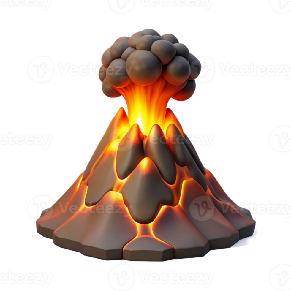 magnificent traditional elegant modern A volcanic eruption spewing molten lava and ash into the night sky, illuminated by the fiery glow of the eruption, in a dramatic, apocalyptic style high... png