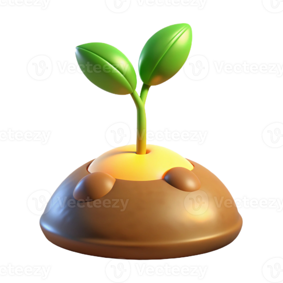dramatic vintage serene contemporary A tiny sprout emerging from the earth, illuminated by a soft, warm light, in a hopeful, minimalist style original 4K png