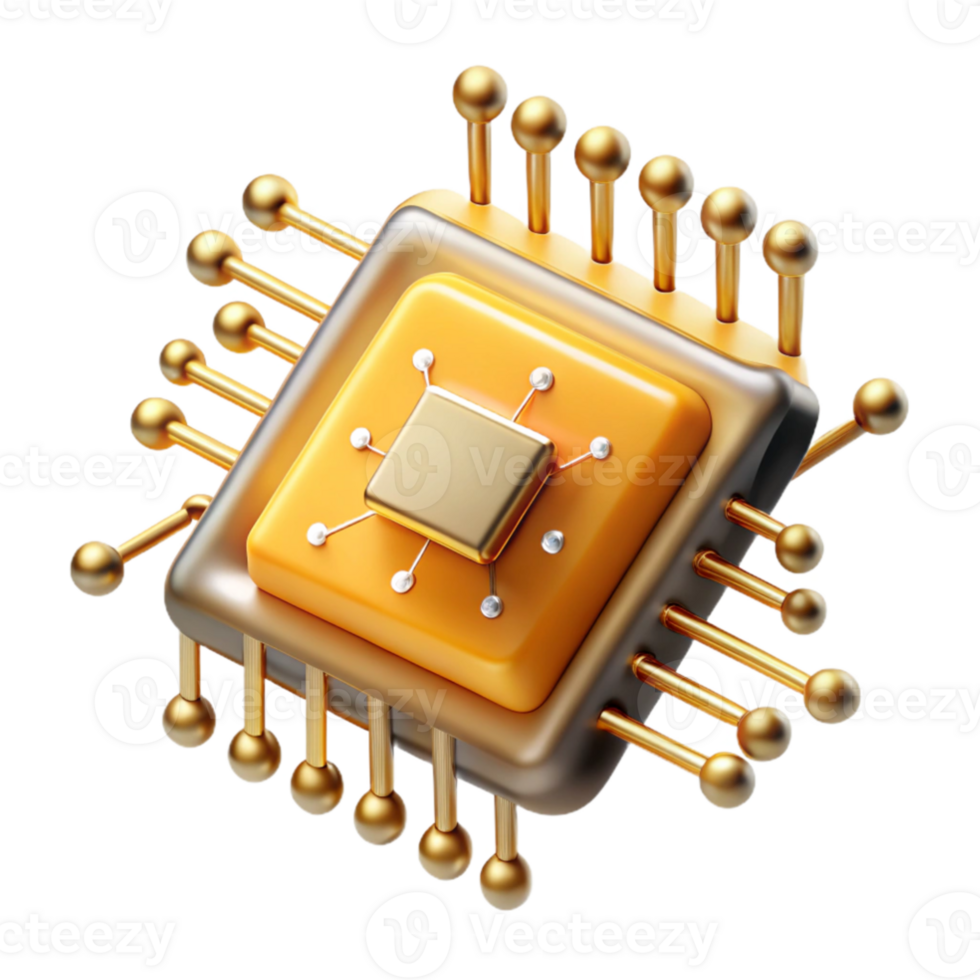 beautiful minimalist serene creative A single microchip, magnified hundreds of times, intricate pathways glowing with golden light, details rendered with extreme precision, scientific illustration... png
