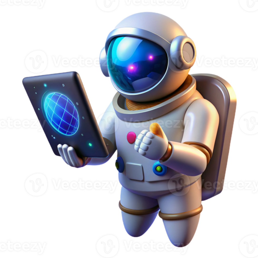 serene classic vibrant creative A lone astronaut floating in space, holding a sleek, futuristic tablet displaying complex equations, illuminated by the distant glow of a nebula, photorealistic... png