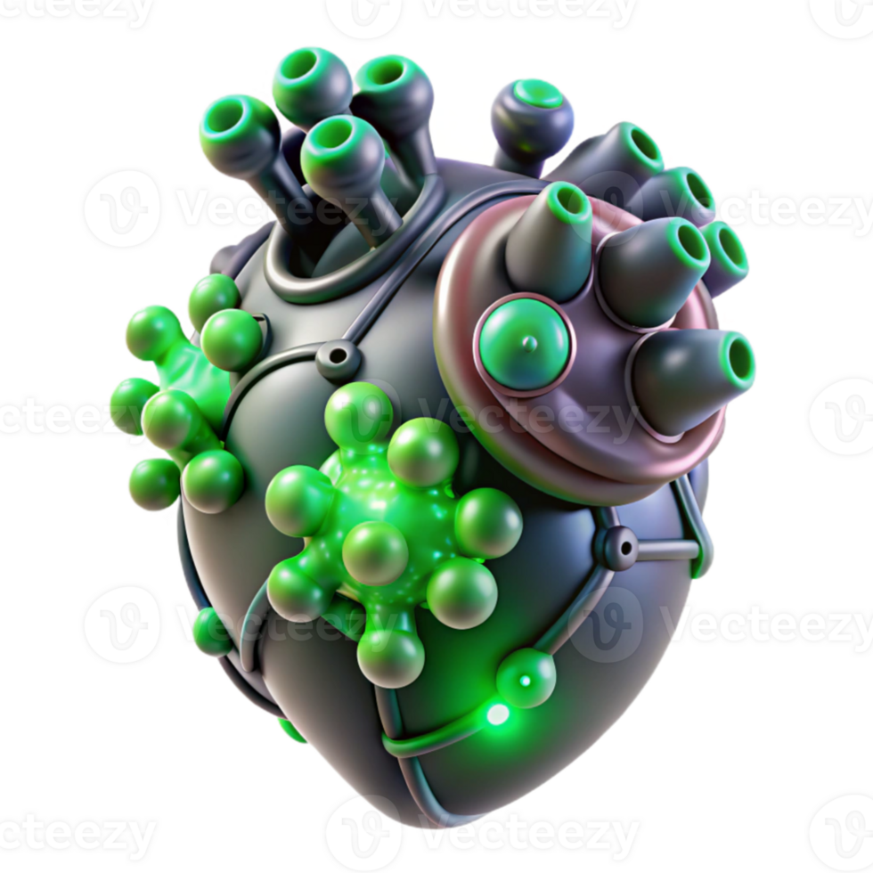 stunning classic beautiful minimalist A swarm of nanobots assembling a human heart, glowing with bioluminescent green light, intricate detail, medical illustration style high quality high quality png