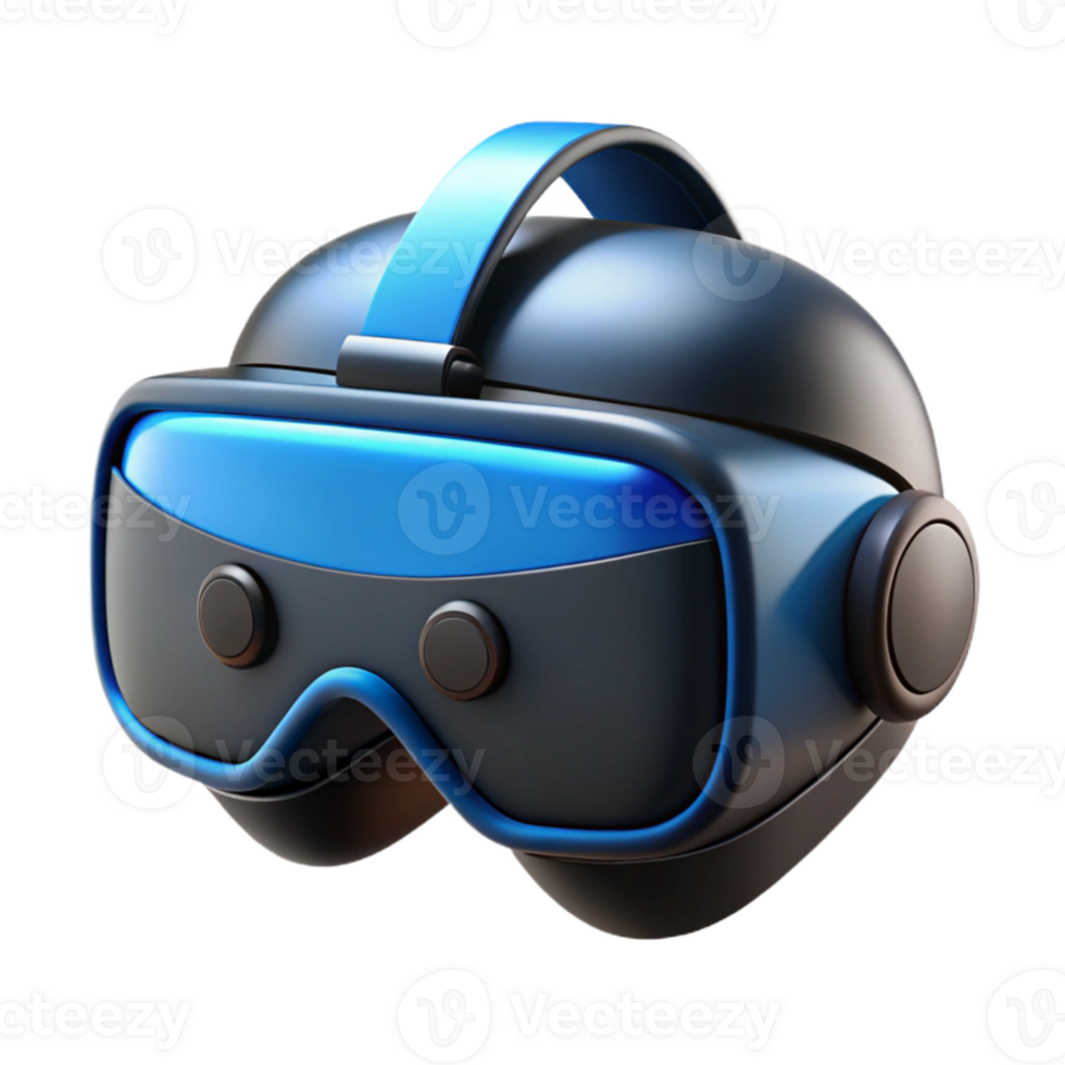extraordinary contemporary wonderful modern A highly detailed render of a virtual reality headset, sleek black design with glowing blue accents, product photography style professional exclusive png