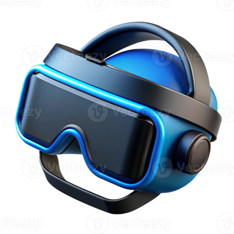 impressive abstract impressive classic A highly detailed render of a virtual reality headset, sleek black design with glowing blue accents, product photography style authentic exclusive png