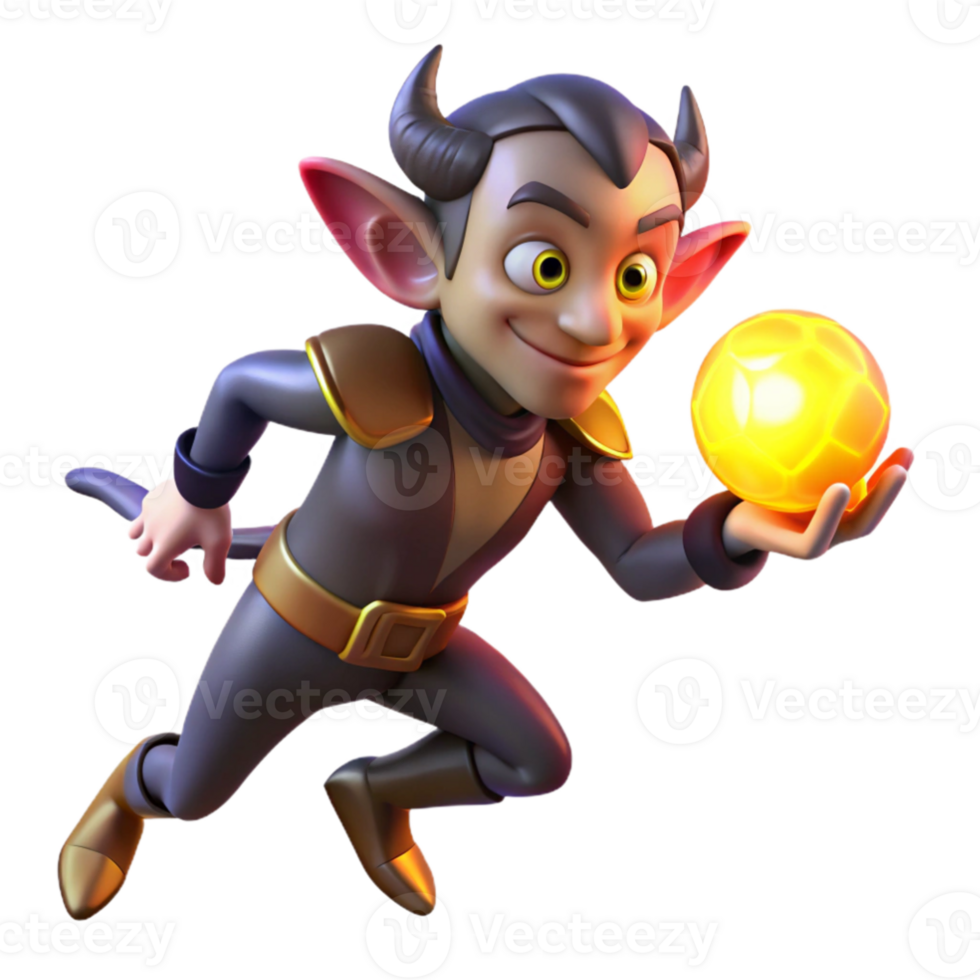 beautiful artistic beautiful classic A mischievous imp stealing a glowing orb, dynamic pose, dramatic lighting, cartoon style high quality high quality png