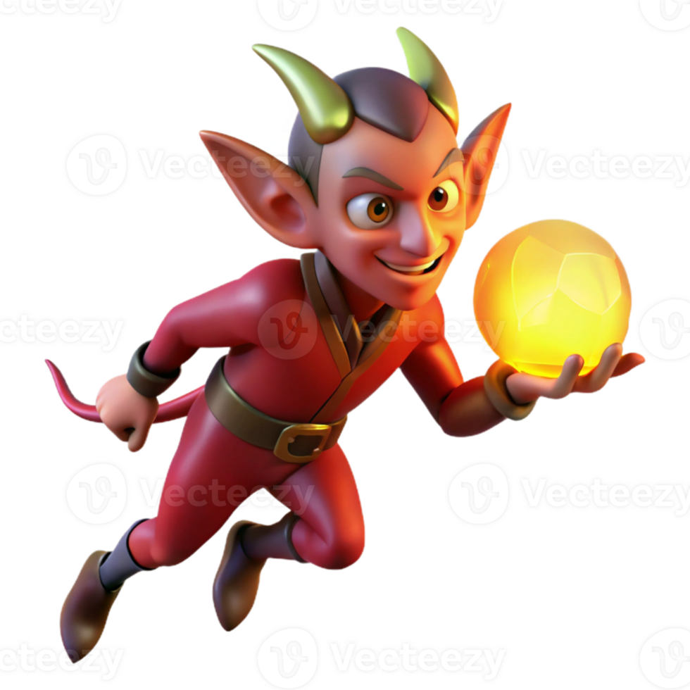 elegant rustic extraordinary rustic A mischievous imp stealing a glowing orb, dynamic pose, dramatic lighting, cartoon style detailed high quality png