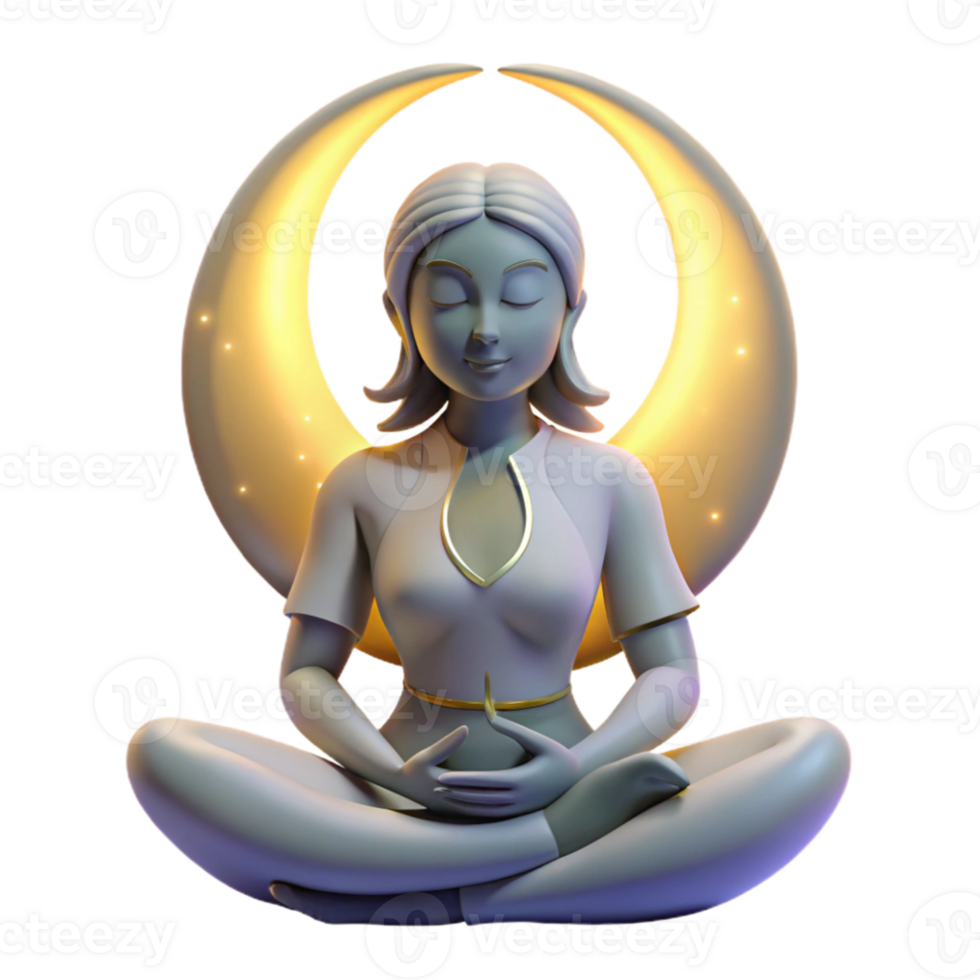 impressive abstract stunning modern A serene dryad meditating beneath a glowing moon, soft lighting, pre-Raphaelite style genuine detailed png