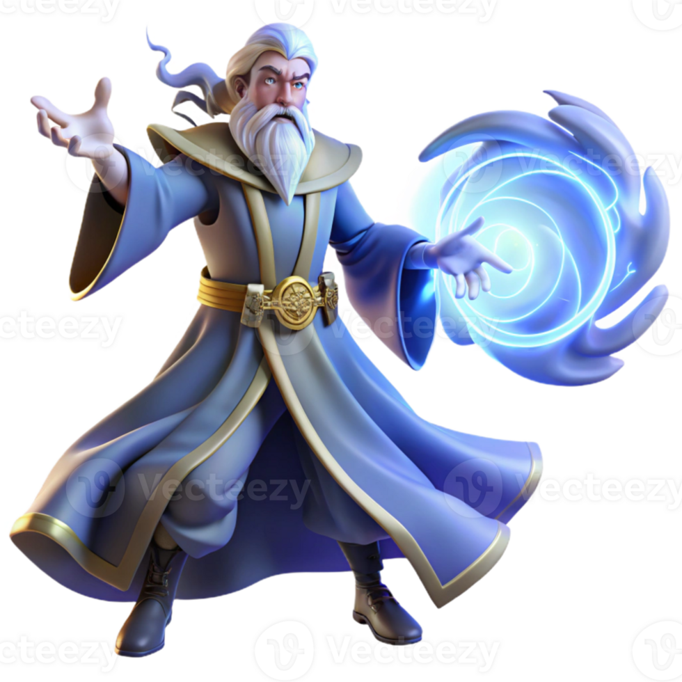 extraordinary classic extraordinary vintage A powerful wizard casting a spell of swirling energy, intricate details, dramatic lighting, Art Nouveau style premium detailed png