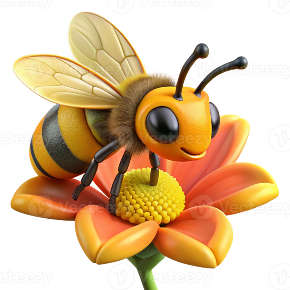 magnificent classic vibrant artistic A close-up of a bee collecting pollen from a flower, detailed textures and vibrant colors, macro photography with bokeh effect high resolution 4K png