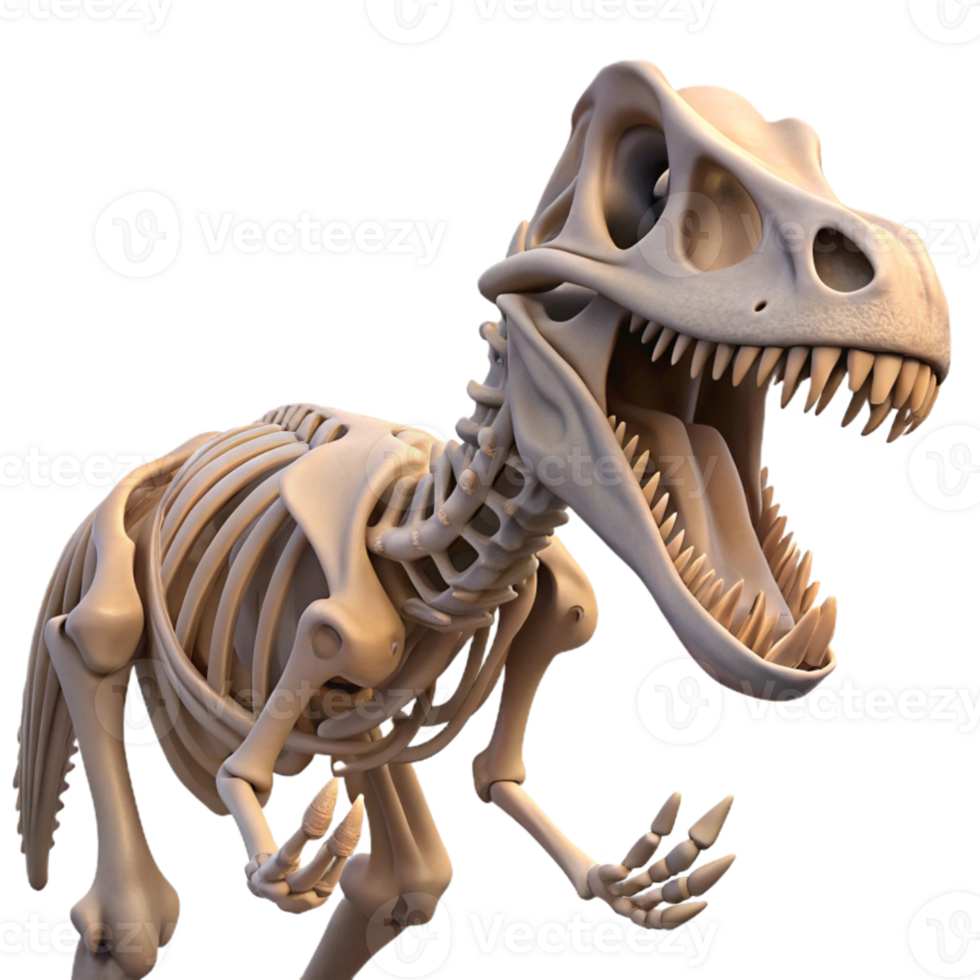 vibrant traditional vibrant contemporary An intricate, skeletal dinosaur fossil, lit dramatically from below, museum exhibit style premium premium png