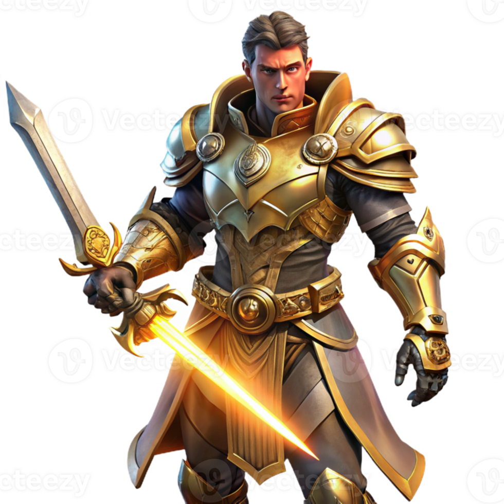 elegant minimalist elegant creative A steampunk warrior wearing intricate armor and wielding a glowing sword, dramatic backlighting, heroic fantasy style professional high quality png