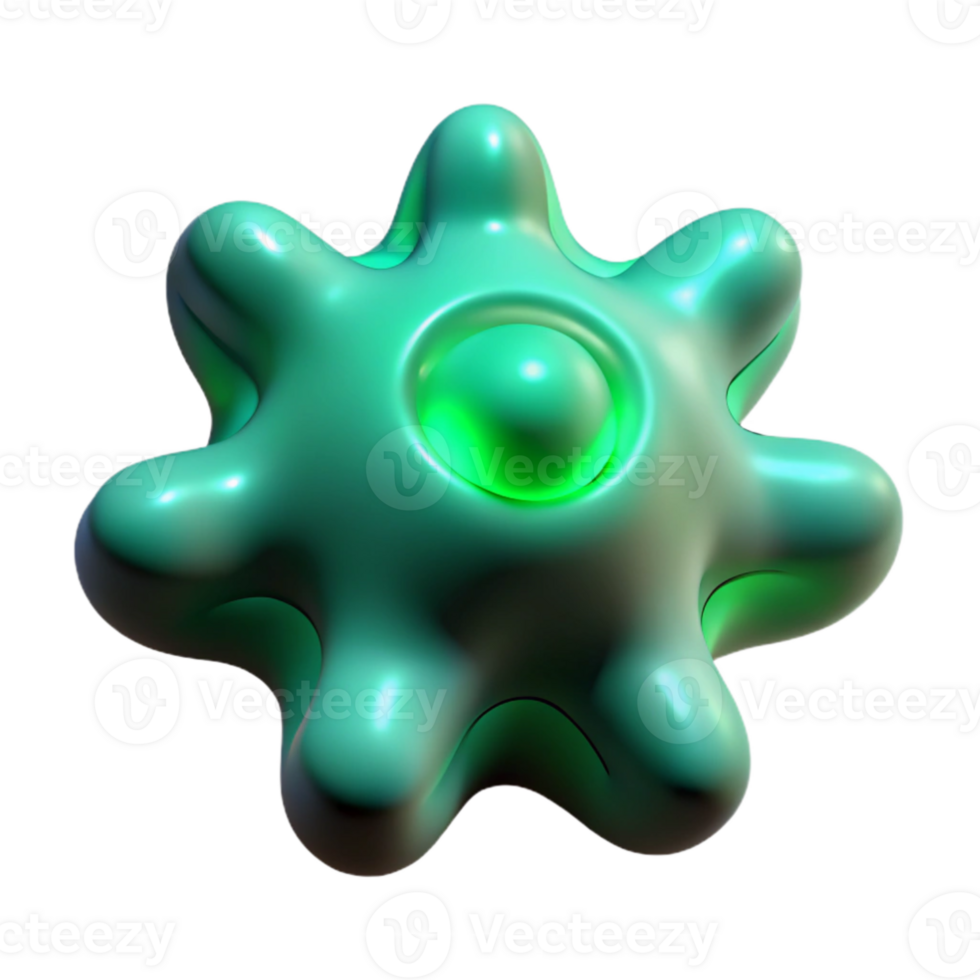 magnificent rustic dramatic artistic A single, bioluminescent amoeba-like shape, morphing and pulsating, emitting a soft, green glow, Bio-Art style authentic high resolution png