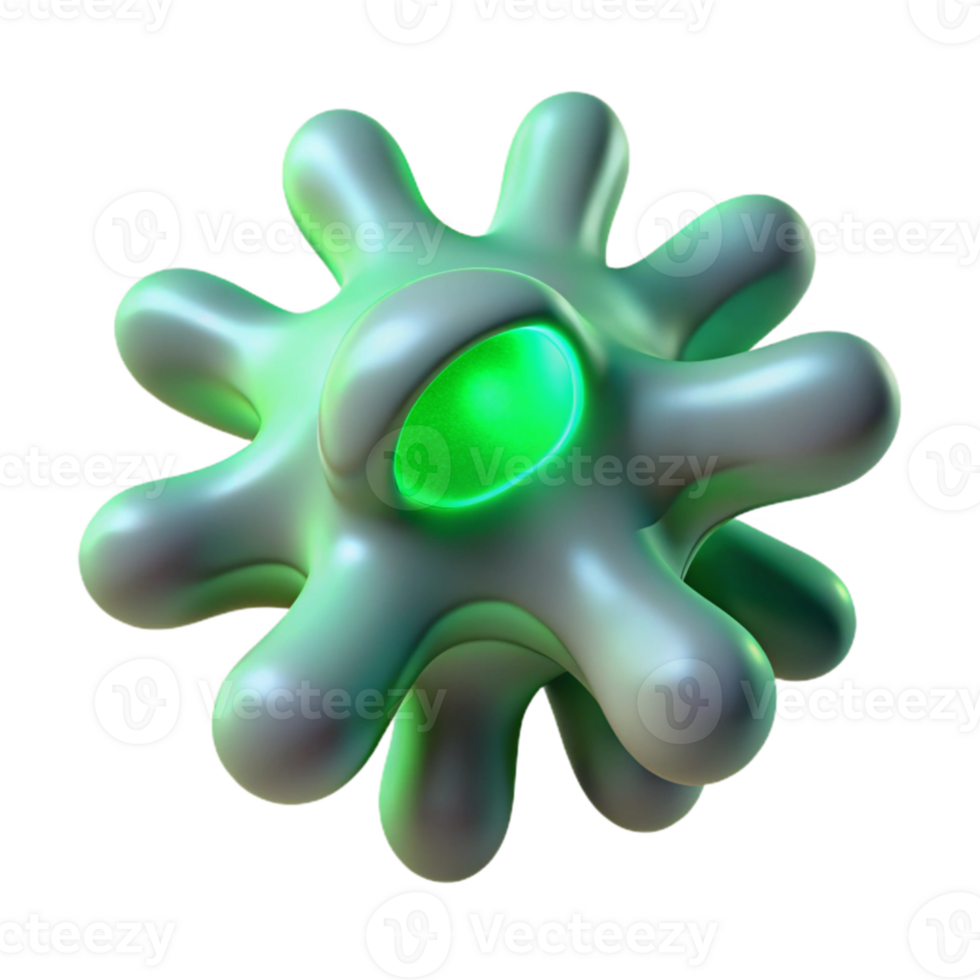 extraordinary vintage elegant rustic A single, bioluminescent amoeba-like shape, morphing and pulsating, emitting a soft, green glow, Bio-Art style original authentic png
