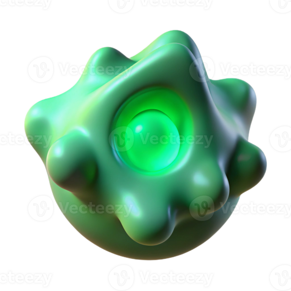 wonderful artistic impressive artistic A single, bioluminescent amoeba-like shape, morphing and pulsating, emitting a soft, green glow, Bio-Art style 4K detailed png