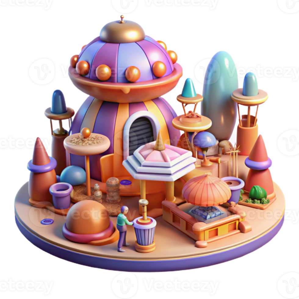 stunning contemporary wonderful traditional A bustling marketplace on a distant planet, filled with alien vendors and strange technology, warm, vibrant colors, dynamic lighting, art nouveau style... png
