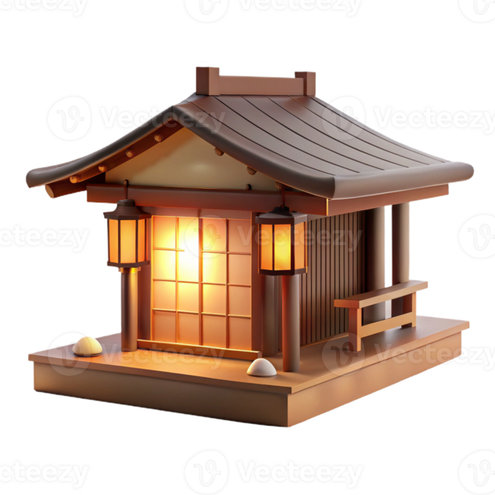 elegant classic vibrant traditional Japanese tea house, minimalist design, natural wood and paper, soft diffused light, tranquil, authentic premium png