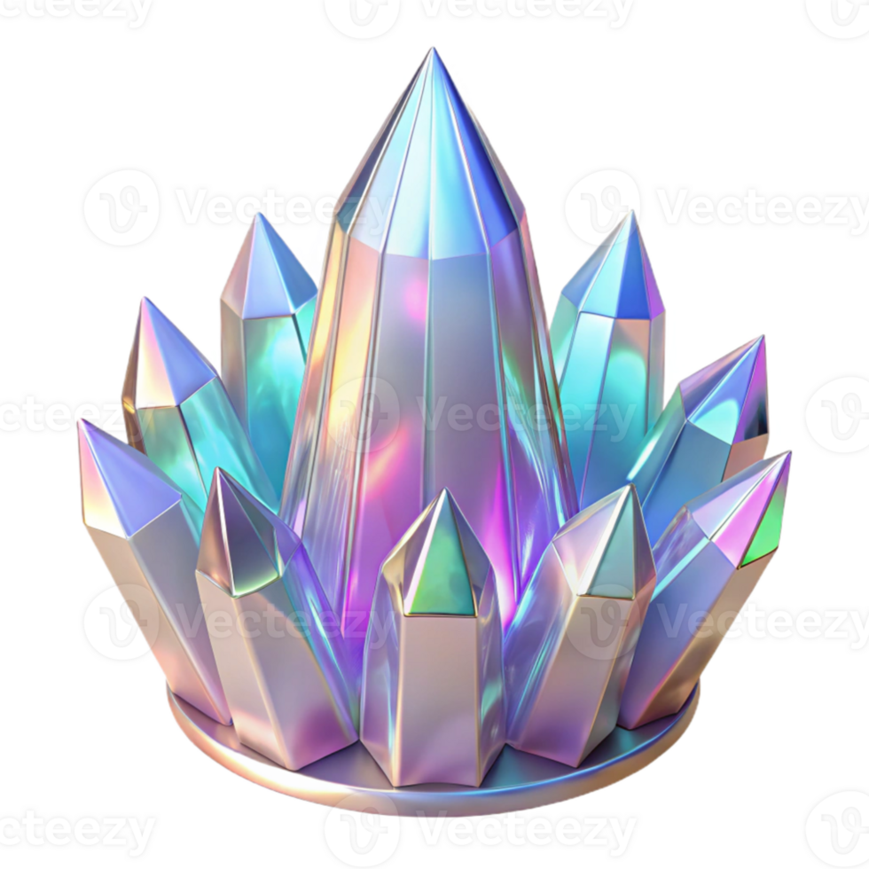 magnificent creative stunning modern Crystal palace, shimmering facets, iridescent light, magical and ethereal, authentic authentic png