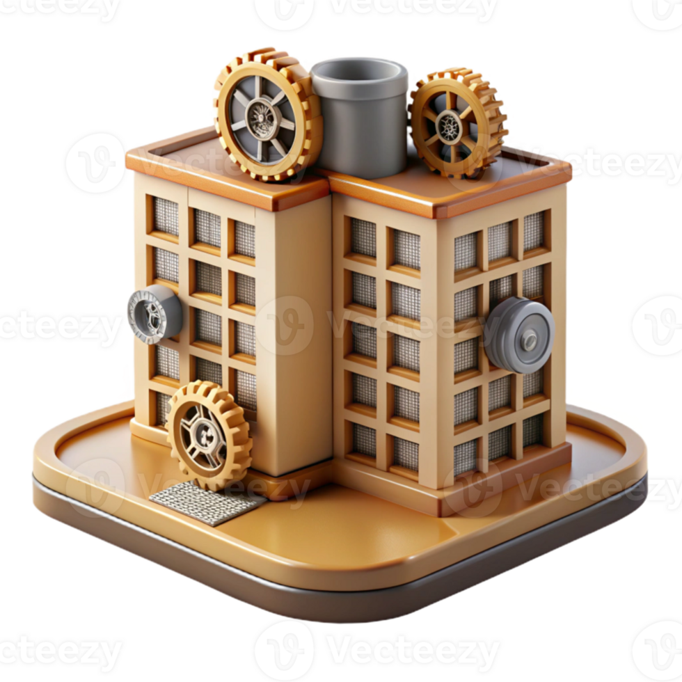 elegant artistic dramatic rustic Microscale apartment building made of watch parts, intricate gears and springs, macro photography style, studio lighting, 4K professional png
