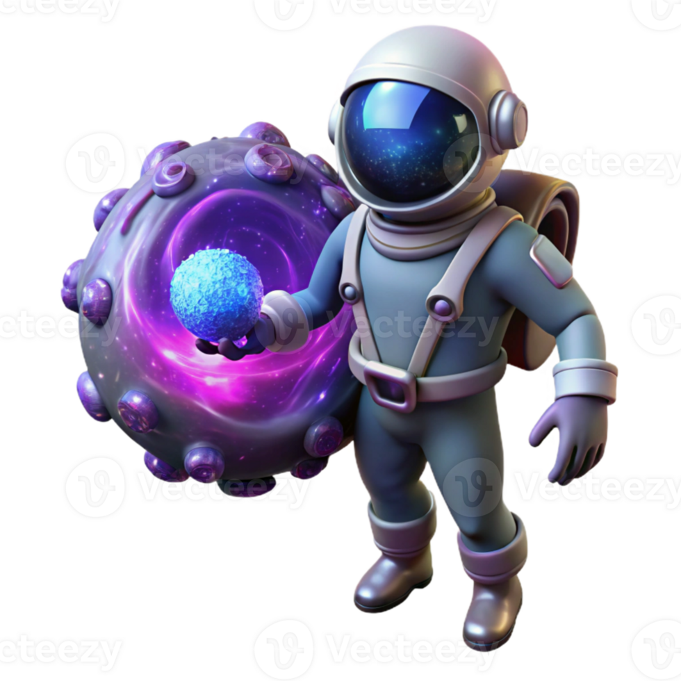 wonderful modern dramatic modern A lone astronaut holding a glowing orb of data, surrounded by swirling nebulae, cosmic horror style, dark and mysterious lighting authentic genuine png