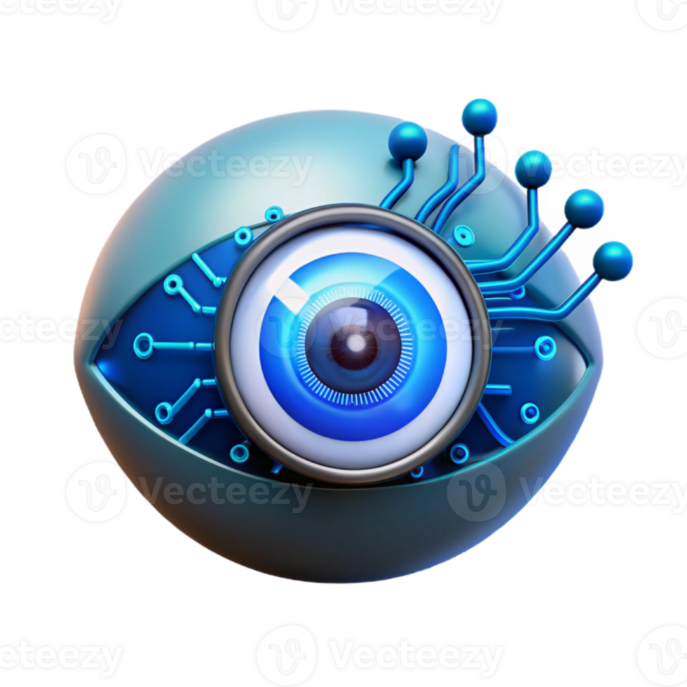 vibrant artistic beautiful traditional A human eye overlaid with a digital HUD interface, glowing blue and white data streams, cyberpunk style, dramatic lighting exclusive genuine png