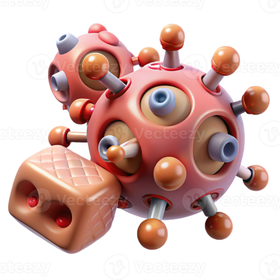 magnificent artistic vibrant contemporary A group of nanobots repairing damaged tissue, microscopic view, biological and technological elements combined, scientific illustration style genuine genuine png